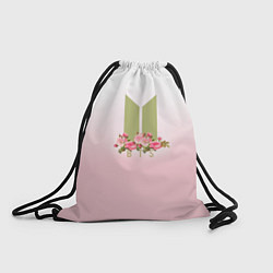 Рюкзак-мешок BTS: Pink Flowers, цвет: 3D-принт
