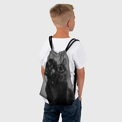Рюкзак-мешок Черный котик, цвет: 3D-принт — фото 2