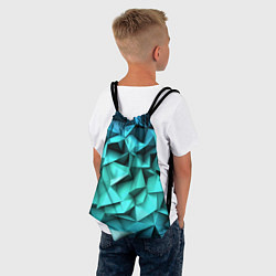 Рюкзак-мешок Бирюзовые грани, цвет: 3D-принт — фото 2