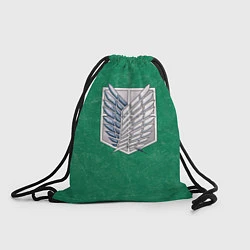 Рюкзак-мешок АТАКА ТИТАНОВ Зеленый фон, цвет: 3D-принт