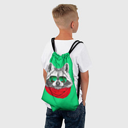 Рюкзак-мешок Новогодний енот, цвет: 3D-принт — фото 2
