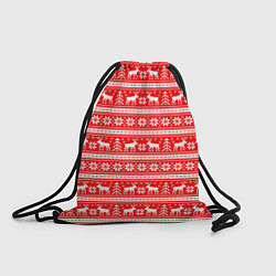 Рюкзак-мешок Новогодние олени, цвет: 3D-принт