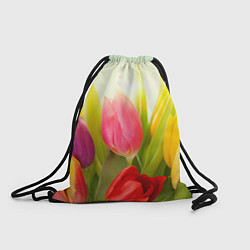 Рюкзак-мешок Цветущие тюльпаны, цвет: 3D-принт