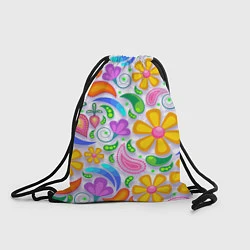 Рюкзак-мешок Абстракция и цветы, цвет: 3D-принт