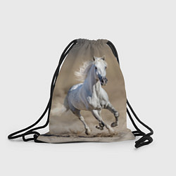 Рюкзак-мешок Белый конь - галоп, цвет: 3D-принт