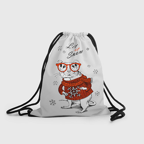 Мешок для обуви Let it snow - white rat / 3D-принт – фото 1
