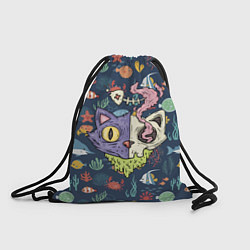 Рюкзак-мешок Cat skull - art, цвет: 3D-принт