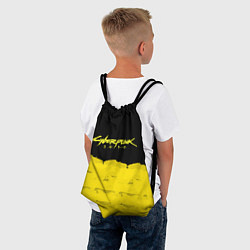 Рюкзак-мешок Cyberpunk 2077: Yellow & Black, цвет: 3D-принт — фото 2
