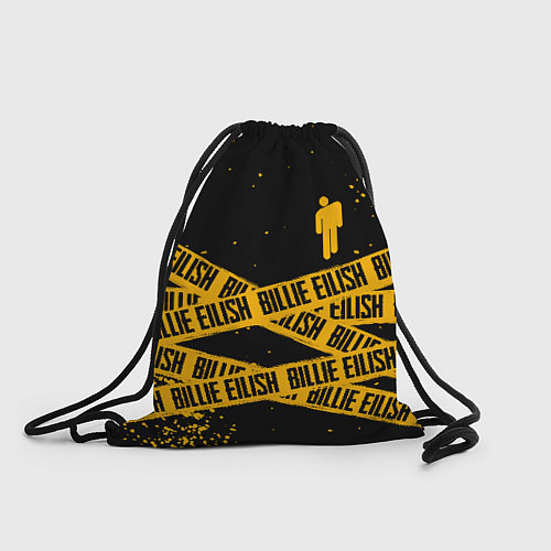 Мешок для обуви BILLIE EILISH: Yellow & Black Tape / 3D-принт – фото 1