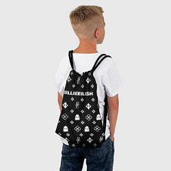 Рюкзак-мешок Billie Eilish: Black Pattern, цвет: 3D-принт — фото 2
