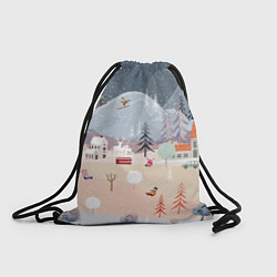 Рюкзак-мешок Новогодние каникулы, цвет: 3D-принт