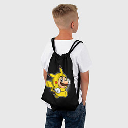 Рюкзак-мешок Марио в костюме пикачу, цвет: 3D-принт — фото 2