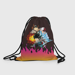 Рюкзак-мешок MY HERO ACADEMIA разноцветное пламя, цвет: 3D-принт
