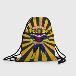 Рюкзак-мешок MY HERO ACADEMIA желтые полосы, цвет: 3D-принт