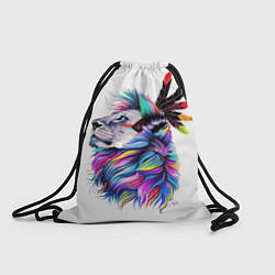 Рюкзак-мешок Лев арт, цвет: 3D-принт