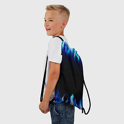 Рюкзак-мешок Синий Огонь, цвет: 3D-принт — фото 2