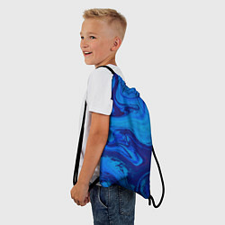 Рюкзак-мешок Абстракция синяя с голубым, цвет: 3D-принт — фото 2