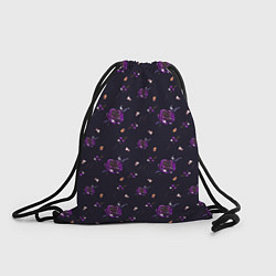 Рюкзак-мешок Фиолетовые розы на темном фоне, цвет: 3D-принт