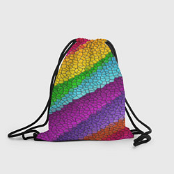 Рюкзак-мешок Яркая мозаика радуга диагональ, цвет: 3D-принт