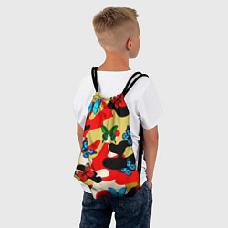 Рюкзак-мешок Камуфляжные бабочки, цвет: 3D-принт — фото 2