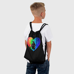 Рюкзак-мешок Сердечко, цвет: 3D-принт — фото 2