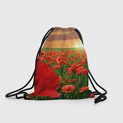 Рюкзак-мешок Красный мак на закате, цвет: 3D-принт
