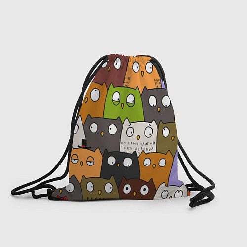 Мешок для обуви СОВЫ КОТИКИ / 3D-принт – фото 1