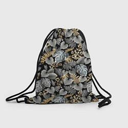Рюкзак-мешок Серебряные листочки, цвет: 3D-принт