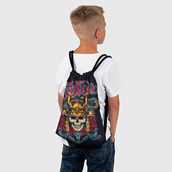 Рюкзак-мешок Череп со змеями Тату-Воин, цвет: 3D-принт — фото 2