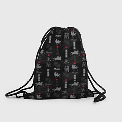 Рюкзак-мешок Mulan Black Pattern, цвет: 3D-принт