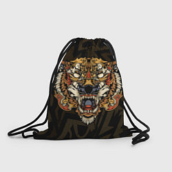 Рюкзак-мешок Тигровый стимпанк Tiger, цвет: 3D-принт