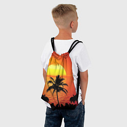 Рюкзак-мешок Пальмы на фоне моря, цвет: 3D-принт — фото 2