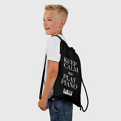 Рюкзак-мешок Keep calm and play piano, цвет: 3D-принт — фото 2