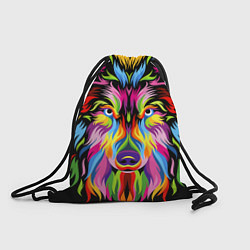 Рюкзак-мешок Neon wolf, цвет: 3D-принт