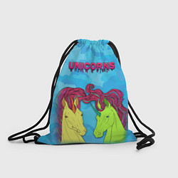 Рюкзак-мешок Colored unicorns, цвет: 3D-принт