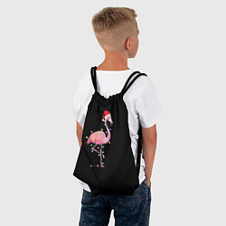 Рюкзак-мешок Новогодний Фламинго, цвет: 3D-принт — фото 2