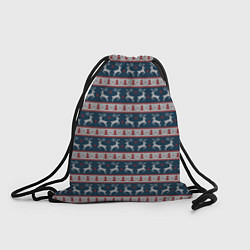 Рюкзак-мешок Новогодняя с оленями, цвет: 3D-принт