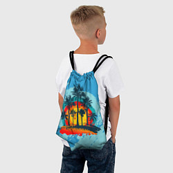 Рюкзак-мешок Море Пальмы Песок, цвет: 3D-принт — фото 2
