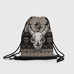 Рюкзак-мешок Свитер с черепом быка, цвет: 3D-принт