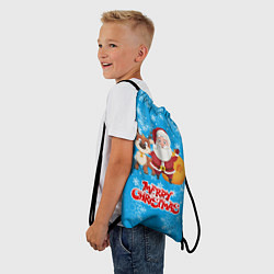 Рюкзак-мешок САНТА С ОЛЕНЕМ, цвет: 3D-принт — фото 2