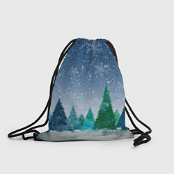 Рюкзак-мешок Снежинки в лесу, цвет: 3D-принт