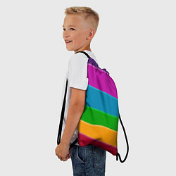 Рюкзак-мешок Разноцветные полоски, цвет: 3D-принт — фото 2