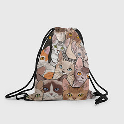 Рюкзак-мешок Котики, цвет: 3D-принт