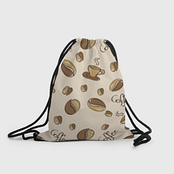 Рюкзак-мешок Кофейный узор на светлом, цвет: 3D-принт
