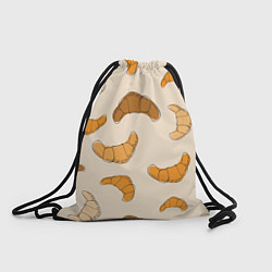 Рюкзак-мешок Круассаны - Вкусный узор, цвет: 3D-принт
