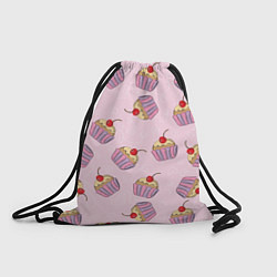 Рюкзак-мешок Капкейки на розовом, цвет: 3D-принт