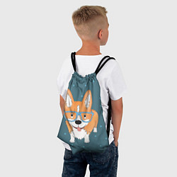 Рюкзак-мешок Корги в очках, цвет: 3D-принт — фото 2