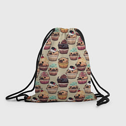 Рюкзак-мешок Мопсы - Кексики, цвет: 3D-принт