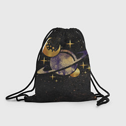 Рюкзак-мешок Сатурн, луна, спутник и звезды, цвет: 3D-принт