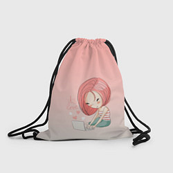 Рюкзак-мешок Влюбленная девушка ноутбук, цвет: 3D-принт